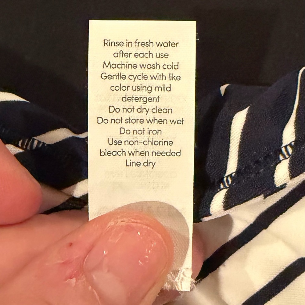 NWT Athleta Navy White Striped Offshore Reversible Bikini Swim Top XL UPF 50+ - Picture 5 of 6